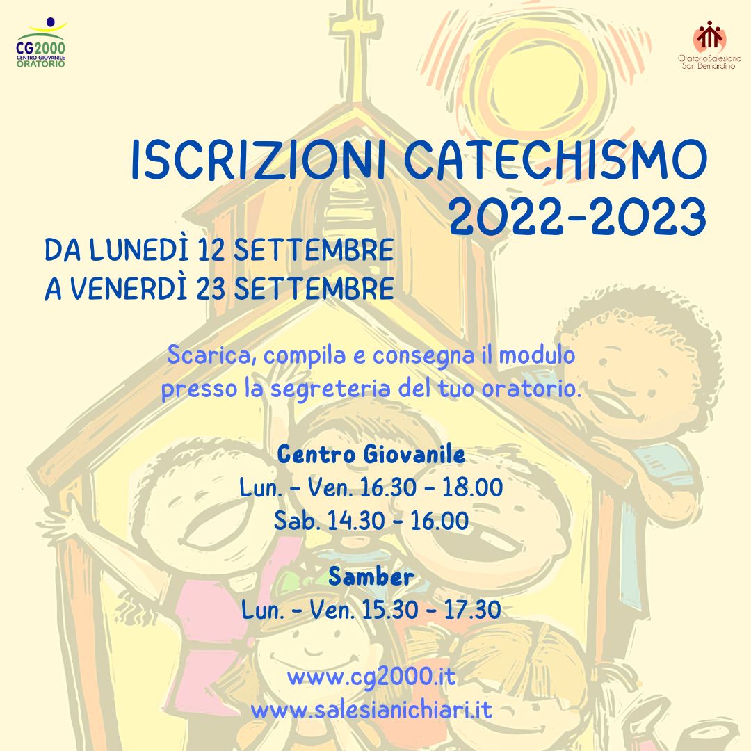 You are currently viewing Iscrizione Catechismo 2022-2023