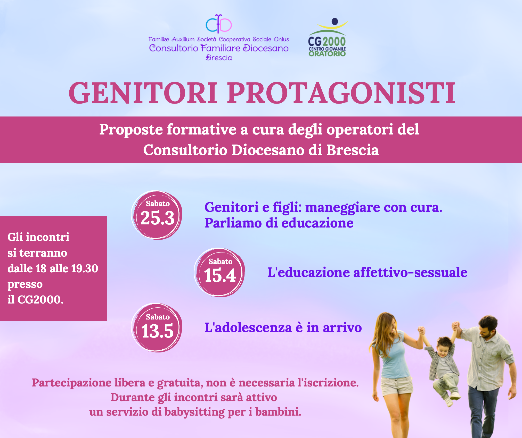 Read more about the article GENITORI PROTAGONISTI – Incontri formativi
