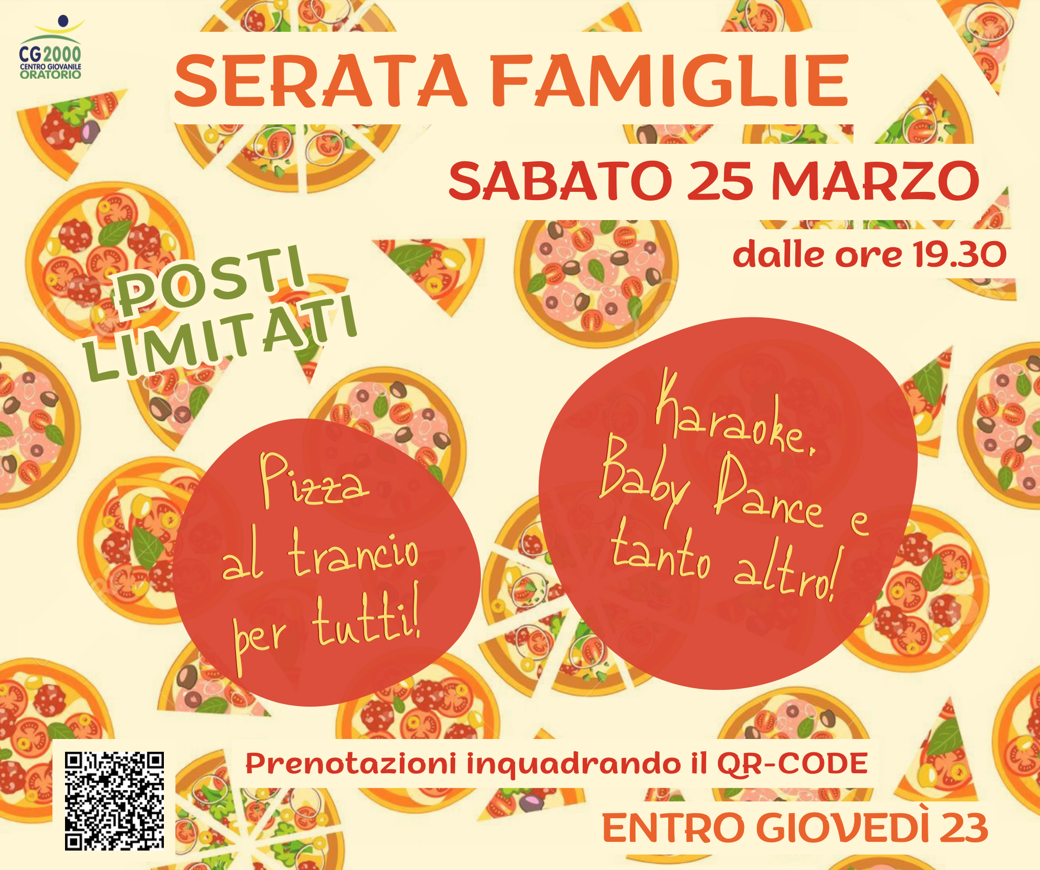 You are currently viewing SERATA FAMIGLIE – Sabato 25 Marzo