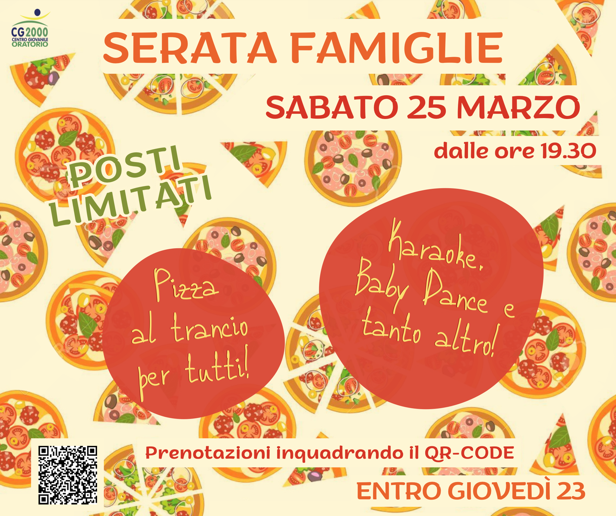 Read more about the article SERATA FAMIGLIE – Sabato 25 Marzo