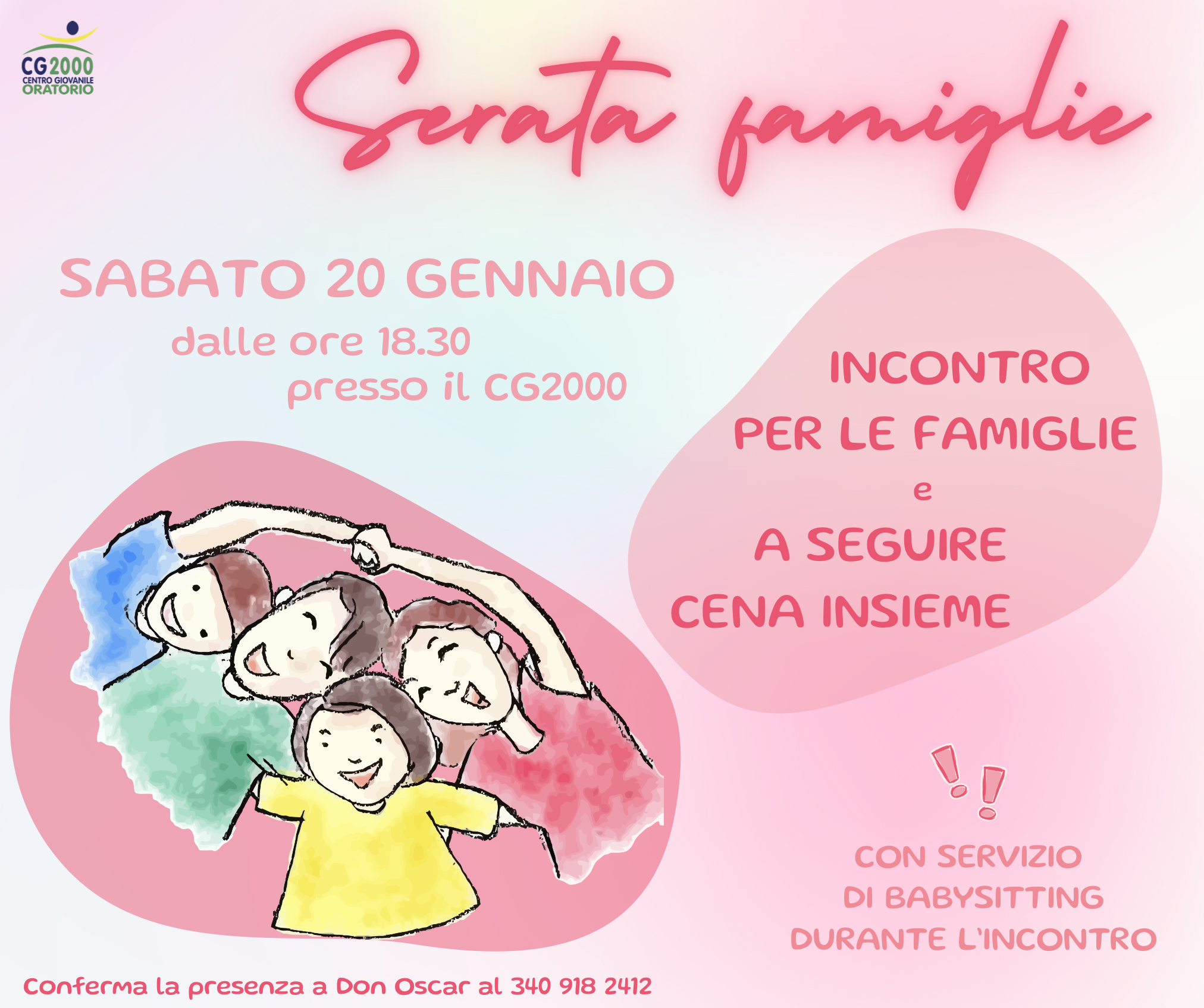 Read more about the article SERATA FAMIGLIE – Sabato 20 Gennaio