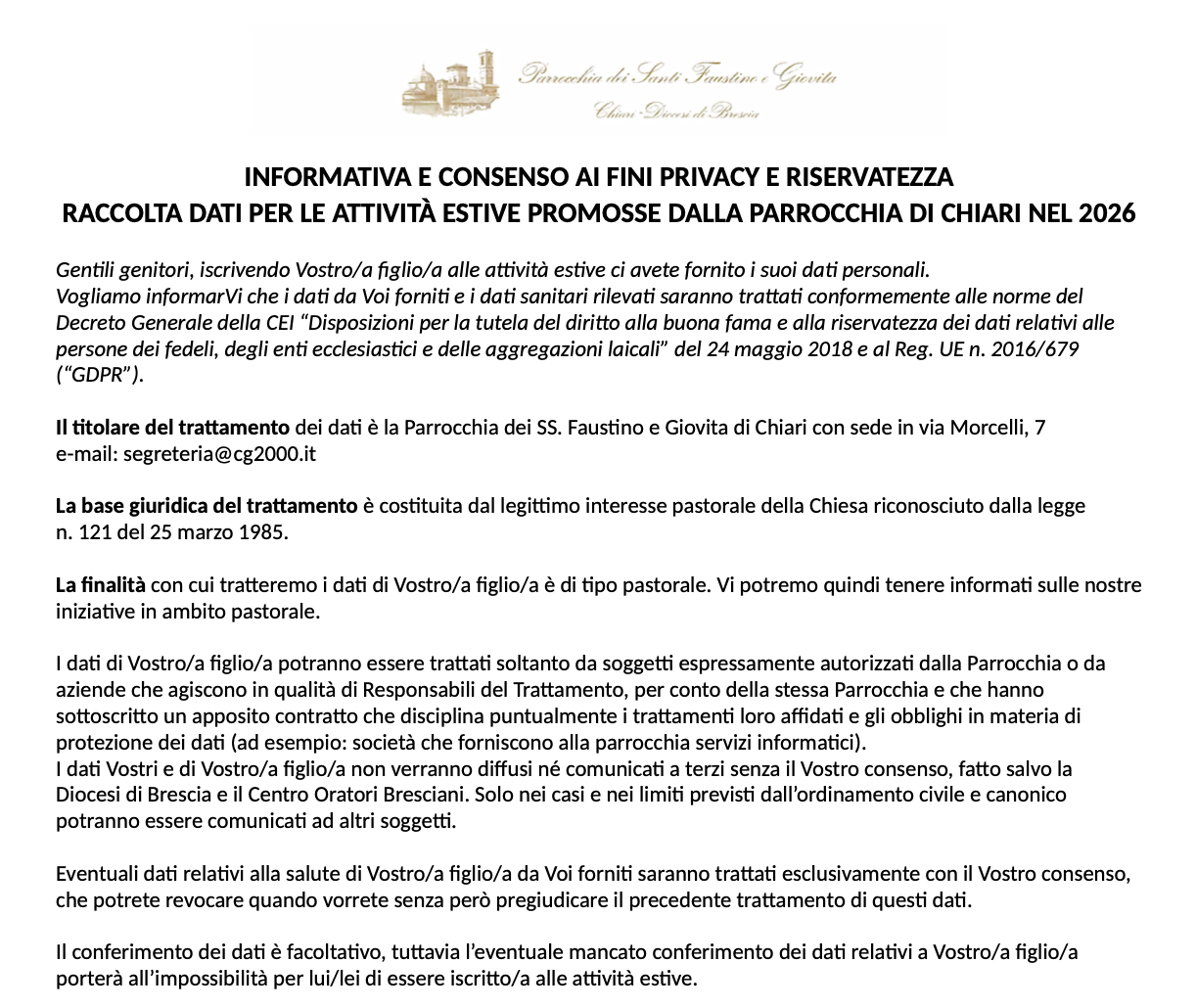 You are currently viewing INFORMATIVA PRIVACY – Grest 2026